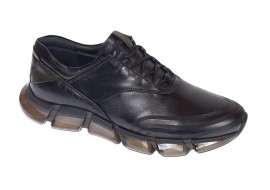 Pantofi barbati casual din piele naturala, negru, Zidan SIR121N